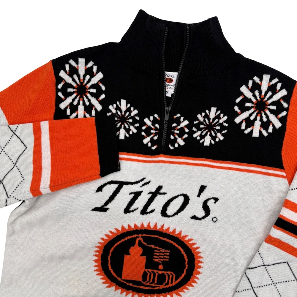 Tito's Handmade Vodka Austin Texas‎ Novelty Sweater Zip Up Mens Size Small